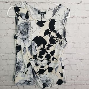 DKNY Age of Decadence side knot sleeveless blouse